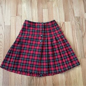 Y2K Worthington Pleated Mini Skirt Womens 8P Red Plaid Tartan Preppy Academia